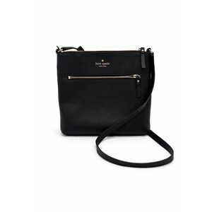 Kate Spade New York Black Saffiano Leather Crossbody Bag Gold Hardware